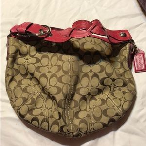 Coach Signature Hobo with Braided Leather …